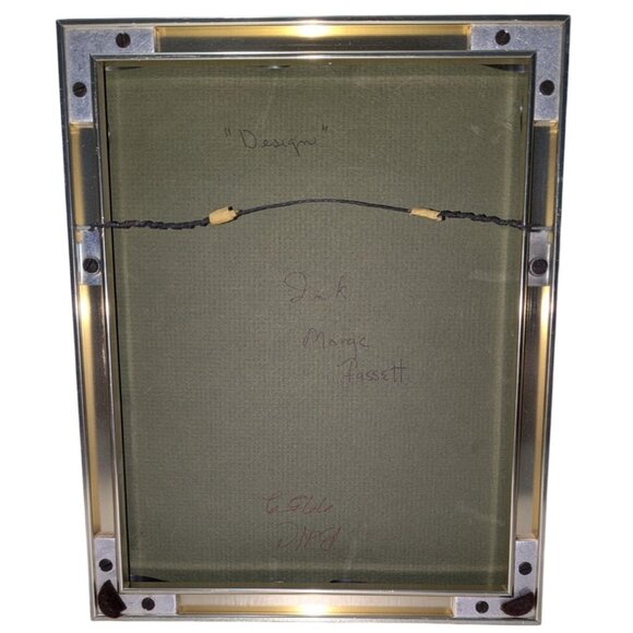 Framed Ink Art by Marge Fassett Titled "Dawn" In Wood Frame with Glass - Picture 3 of 12